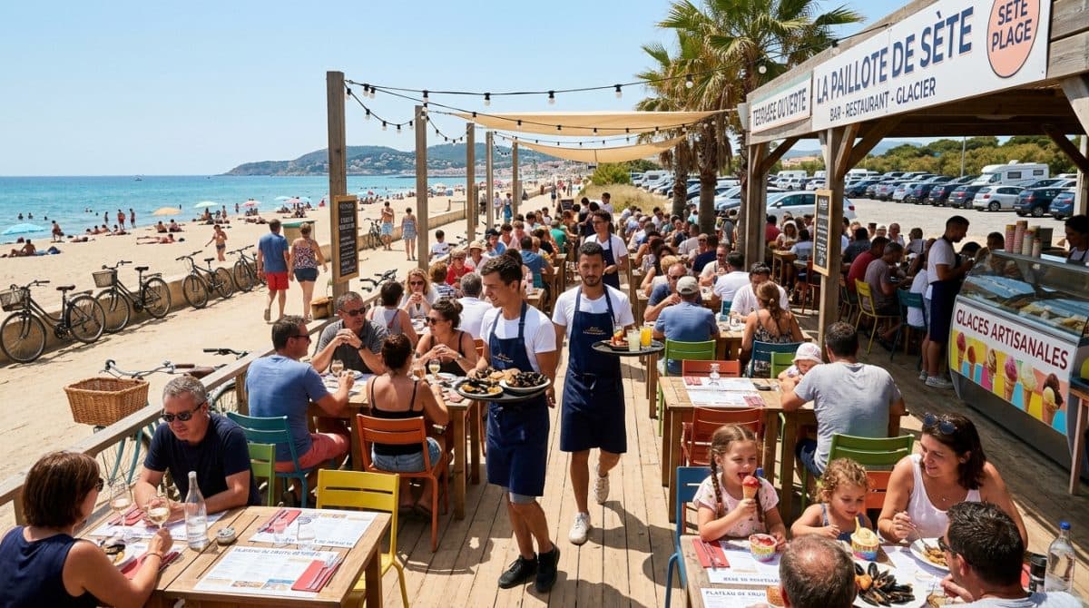 Illustration générée : Vente fonds de commerce bar restaurant glacier littoral montpellierain