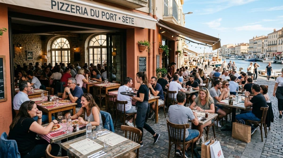 Illustration générée : A vendre fonds de commerce restaurant pizzeria,emplacement n° 1 à sete