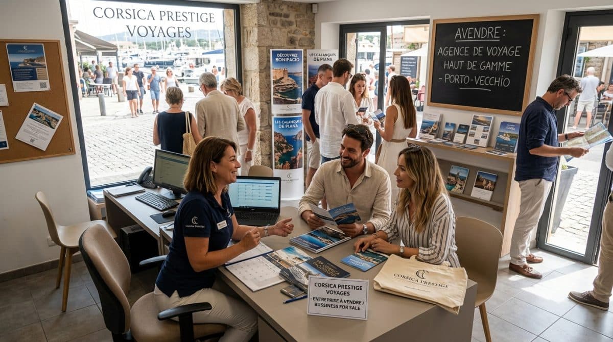 Illustration générée : Cession entreprise secteur tourisme sud Corse