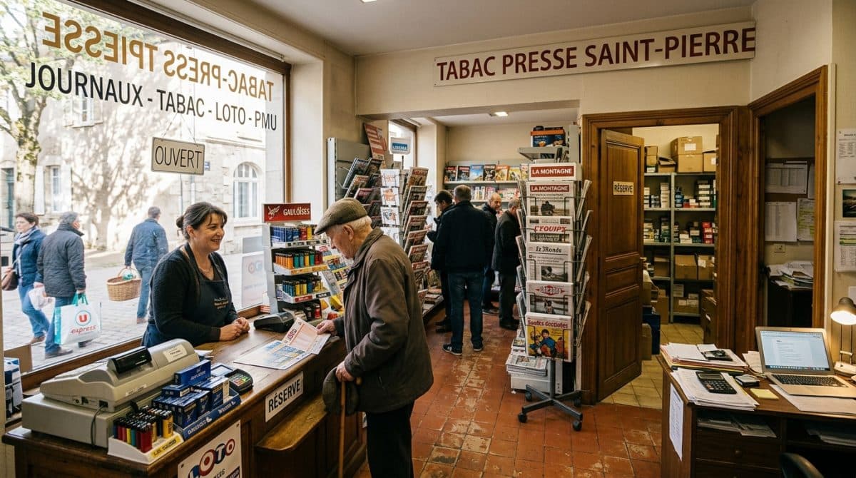 Illustration générée : Tabac, Presse · MONTLUÇON