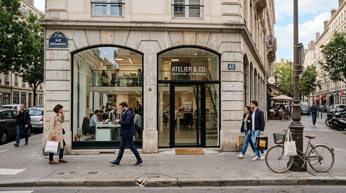 Illustration générée : Local commercial 91 m² à Louer Lyon 6