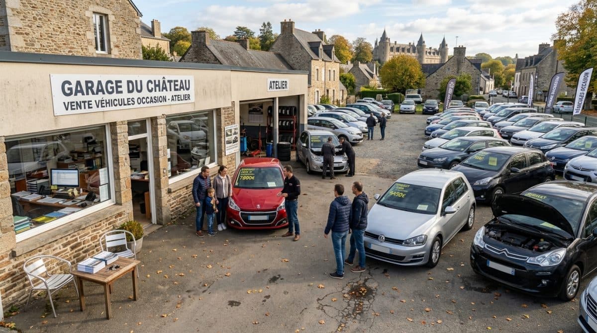 Illustration générée : Fonds de vente vehicules d'occasion Morbihan
